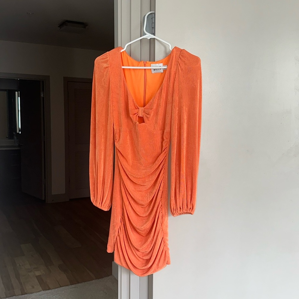 orange velvet mini dress by princess polly